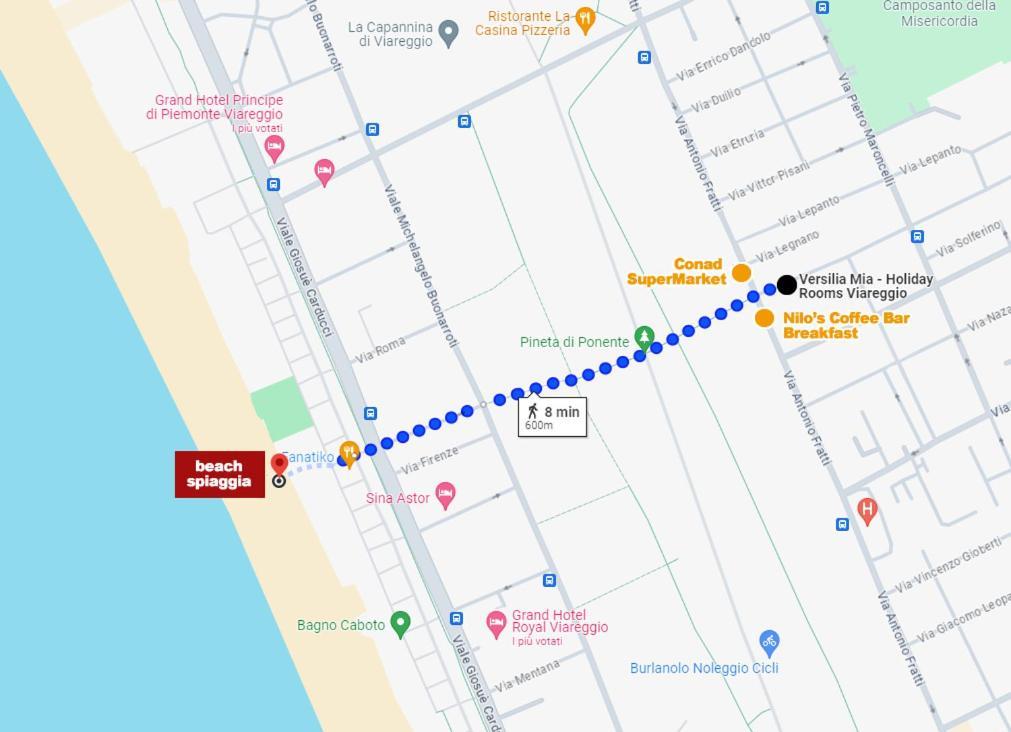 Versilia Mia - Beach At 8Min By Walk! New Rooms! Air Condition! Βιαρέτζιο Εξωτερικό φωτογραφία